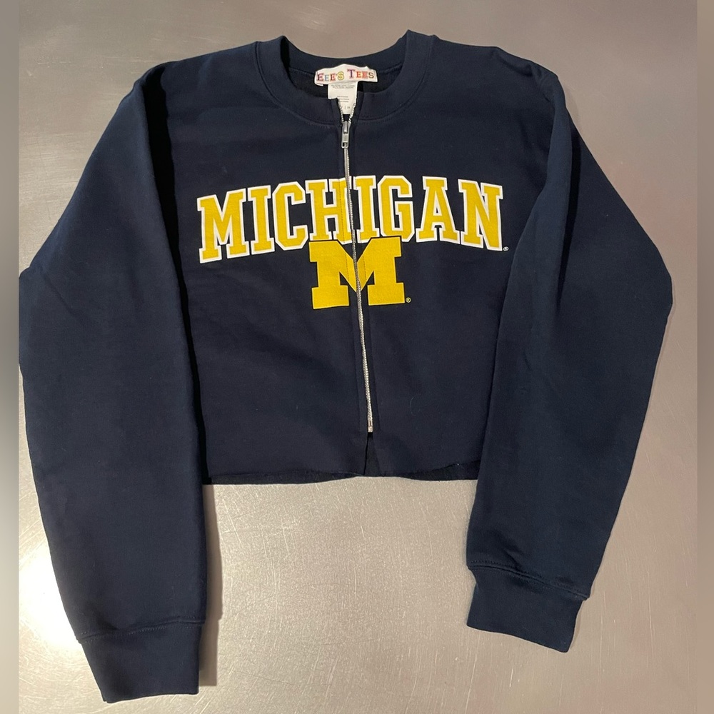 University of Michigan cropped zip up sweatshirt